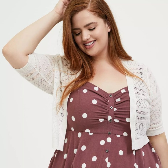 Torrid Pointelle Shrug Sweater Size 1X - Picture 1 of 5